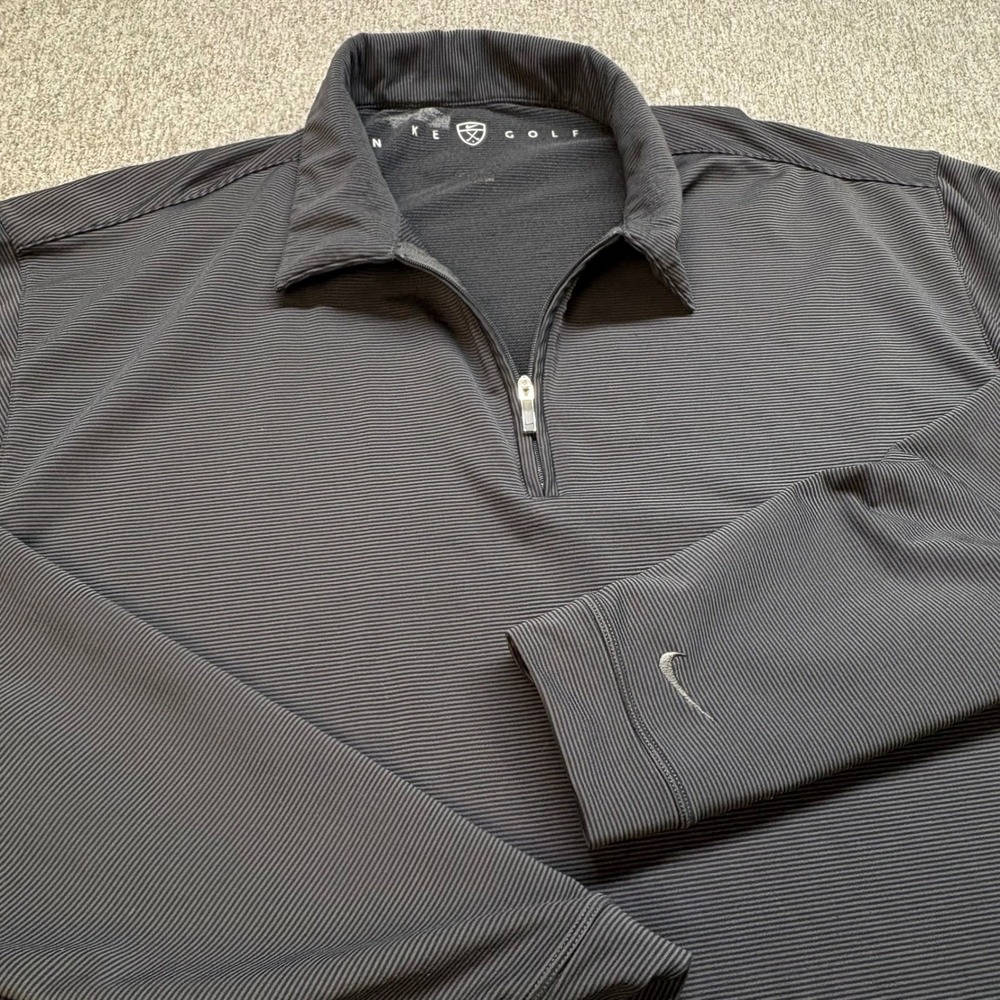Nike Golf‎ Men's Long Sleeve 1/4 Zip Performance Polo Shirt Dark Gray Heather